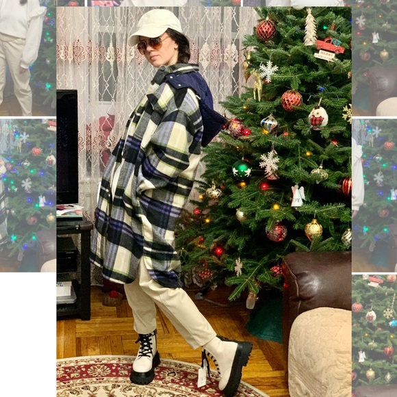 Zara hooded plaid over-shirt - Picture 6 of 12